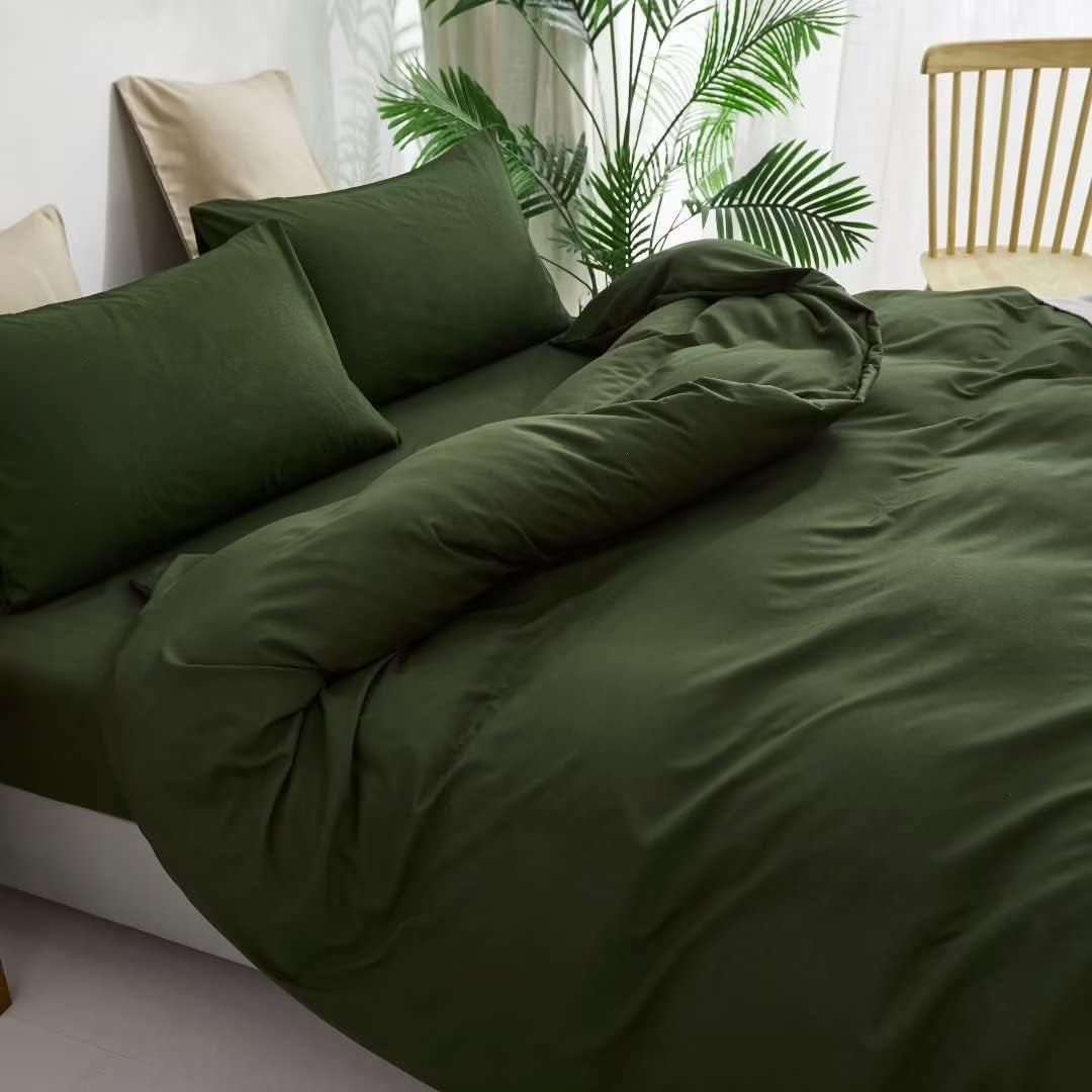 Army Green Queen Comforter Set 3Pcs Dark Green Bedding Comforter Sets All Season Soft Hunter Queen Comforter with 2 X Pillow Cases