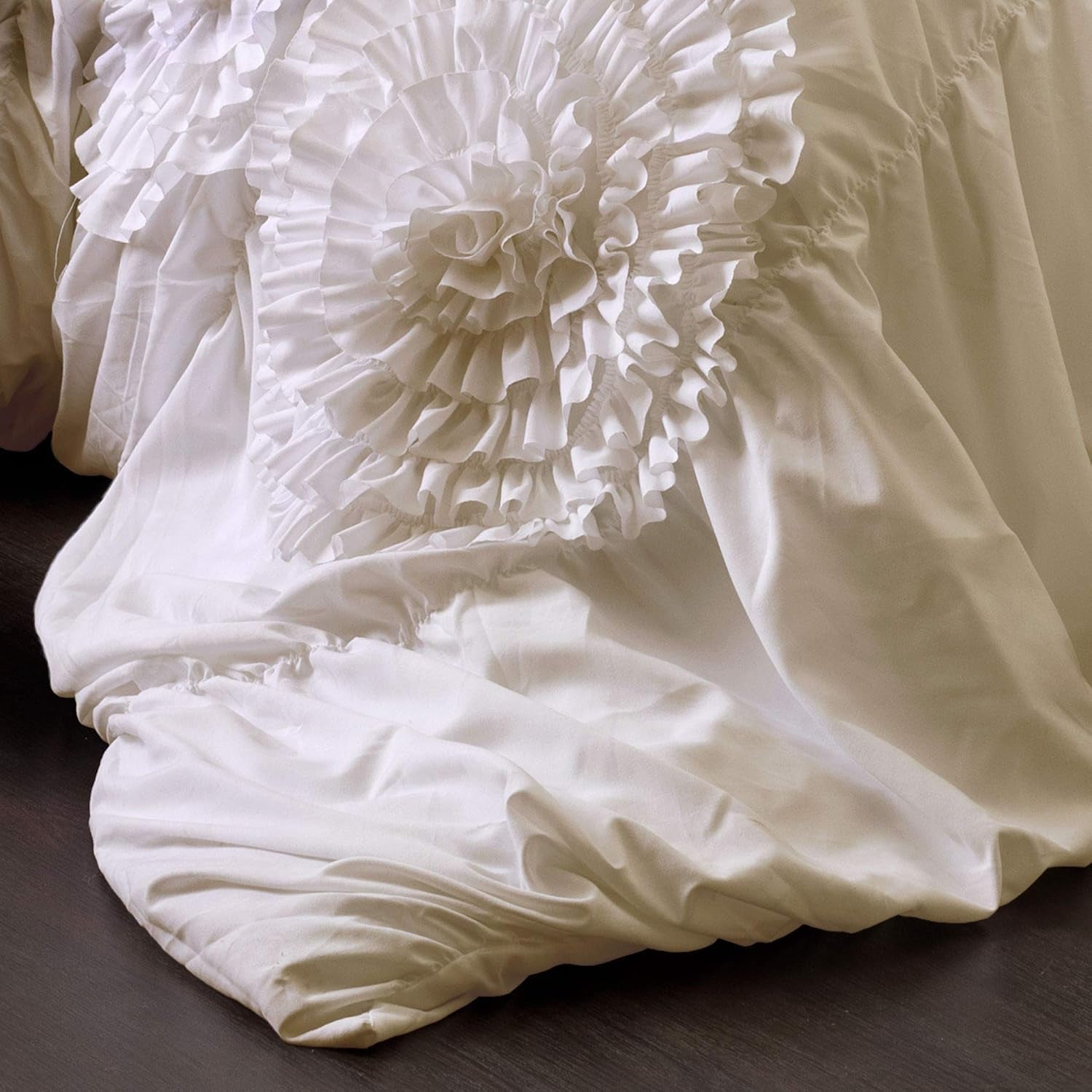 3 Piece Serena Comforter Set, Queen, Ivory